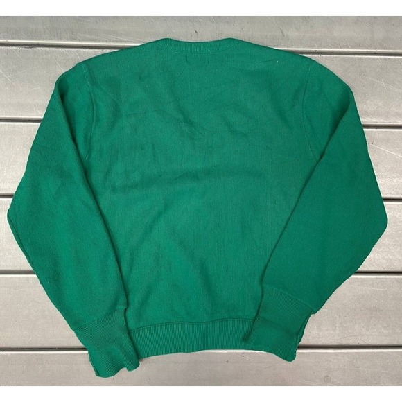 Vintage Izod Pullover Sweater Mens Medium Green Vneck Jumper Golf Performance - Picture 5 of 8